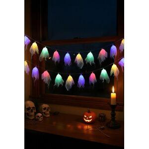Living and Home 3m Halloween Colourful LED String Lights with 20 Ghost Heads with Veils, Battery Operated in White White Living and Home 3m Halloween Colourful LED String Lights with 20 Ghost Heads with Veils, Battery Operated in White White