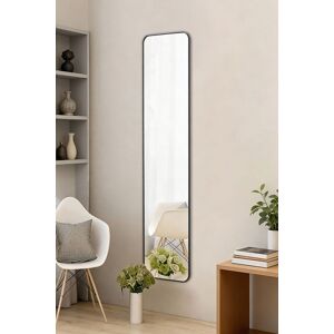 Living and Home Black Rounded Rectangular Metal Frame Door/Wall Mount Mirror for Hallway, Bedroom & Bathroom, 28cm W x 118cm H Black 28 cm W x 118 cm H Living and Home Black Rounded Rectangular Metal Frame Door/Wall Mount Mirror for Hallway, Bedroom & Bathroom, 28cm W x 118cm H Black 28 cm W x 118 cm H