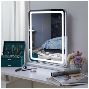 Living and Home Adjustable Frameless 3-Light Modes Makeup Vanity Mirror, 48*59cm in White White Living and Home Adjustable Frameless 3-Light Modes Makeup Vanity Mirror, 48*59cm in White White