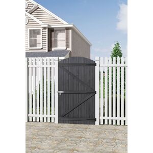 Living and Home Semi Braced Arch Top Strong Wooden Garden Gate in Dark Grey Size: Large Dark Grey L Living and Home Semi Braced Arch Top Strong Wooden Garden Gate in Dark Grey Size: Large Dark Grey L