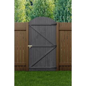 Living and Home Wooden Arch Top Semi Braced Strong Garden Gate in Dark Grey Size: Large Dark Grey L Living and Home Wooden Arch Top Semi Braced Strong Garden Gate in Dark Grey Size: Large Dark Grey L