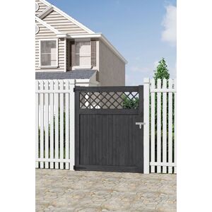 Living and Home 120cm W Rhombus Garden Wood Fence Gate in Dark Grey Size: Medium Dark Grey M Living and Home 120cm W Rhombus Garden Wood Fence Gate in Dark Grey Size: Medium Dark Grey M
