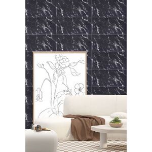 Living and Home 10pcs Black Marble Peel and Stick PVC Wall Tile Sticker for Bathroom, Kitchen & Living Room Black Living and Home 10pcs Black Marble Peel and Stick PVC Wall Tile Sticker for Bathroom, Kitchen & Living Room Black