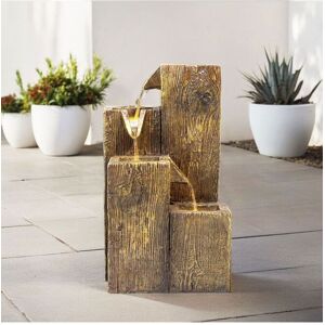 Garden Sanctuary Freestanding Resin Garden Water Fountain Rockery Deco in Natural Natural Garden Sanctuary Freestanding Resin Garden Water Fountain Rockery Deco in Natural Natural