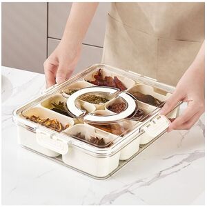 Living and Home 8-Compartment Fridge Storage Container 8 Detachable Inner Boxes with Lid & Handles in White White Living and Home 8-Compartment Fridge Storage Container 8 Detachable Inner Boxes with Lid & Handles in White White