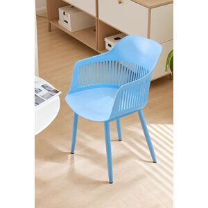 Living and Home 4Pcs PP Dining Chairs with Armrest ( Load Capacity 150kg ) in Blue Blue Living and Home 4Pcs PP Dining Chairs with Armrest ( Load Capacity 150kg ) in Blue Blue