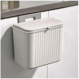 Living and Home 7L/9L Hanging Rubbish Bin for Kitchen Bathroom With Lid in Grey Size: Medium Grey Medium Living and Home 7L/9L Hanging Rubbish Bin for Kitchen Bathroom With Lid in Grey Size: Medium Grey Medium