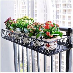 H&O Direct Home Hanging Railing Planter Flower Pot Holder in Black Black H&O Direct Home Hanging Railing Planter Flower Pot Holder in Black Black