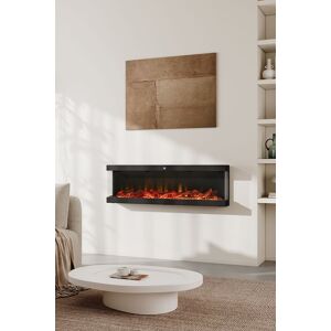 Living and Home 50inch 3 Side Glassless Front Electric Fireplace with Remote Control in Black Black Living and Home 50inch 3 Side Glassless Front Electric Fireplace with Remote Control in Black Black