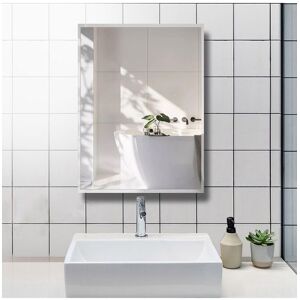 Living and Home 50x70cm Modern Frameless Rectangular Wall Mounted Mirror in Clear Size: 50x70 cm Clear 50x70 cm Living and Home 50x70cm Modern Frameless Rectangular Wall Mounted Mirror in Clear Size: 50x70 cm Clear 50x70 cm