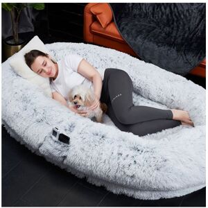 Ezysleep Faux Fur Human Pet Bed in Grey Size: Large Grey Large Ezysleep Faux Fur Human Pet Bed in Grey Size: Large Grey Large