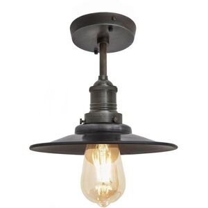 Industville Brooklyn Flat Flush Mount, 8 Inch, Pewter, Pewter Holder in Dark Grey Dark Grey Industville Brooklyn Flat Flush Mount, 8 Inch, Pewter, Pewter Holder in Dark Grey Dark Grey