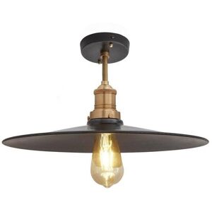 Industville Brooklyn Flat Flush Mount, 15 Inch, Pewter, Brass Holder in Dark Grey Dark Grey Industville Brooklyn Flat Flush Mount, 15 Inch, Pewter, Brass Holder in Dark Grey Dark Grey