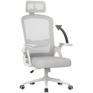 Rattantree Office Chair with Headrest, Flip-Up Arms in Grey Grey Rattantree Office Chair with Headrest, Flip-Up Arms in Grey Grey