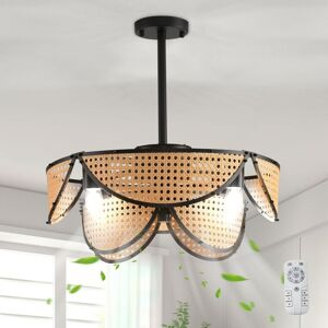 Garwarm 7- Blade 51cm Ceiling Fan with Remote Control & Light Kit Included in Black Black Garwarm 7- Blade 51cm Ceiling Fan with Remote Control & Light Kit Included in Black Black