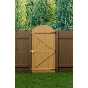 Living and Home 90×180cm Arched Pine Wooden Garden Gate with Double Z Frame & Fittings in Natural Natural Living and Home 90×180cm Arched Pine Wooden Garden Gate with Double Z Frame & Fittings in Natural Natural