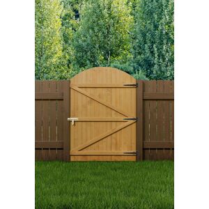 Living and Home Semi Braced Arch Top Strong Wooden Garden Gate 105cm W x 150cm H in Natural Size: 105 cm W x 150 cm H Natural 105 cm W x 150 cm H Living and Home Semi Braced Arch Top Strong Wooden Garden Gate 105cm W x 150cm H in Natural Size: 105 cm W x 150 cm H Natural 105 cm W x 150 cm H