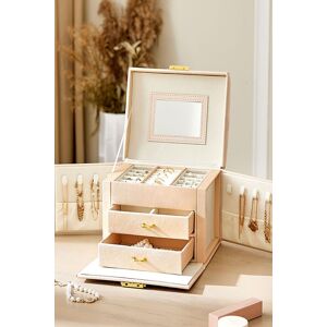 Living and Home Multi-Function Faux Leather Jewellery Storage Box with Drawers in White White Living and Home Multi-Function Faux Leather Jewellery Storage Box with Drawers in White White