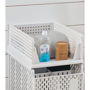 Living and Home 14CM Height Foldable Stackable Drawer Storage Basket in Off-White Off-White Living and Home 14CM Height Foldable Stackable Drawer Storage Basket in Off-White Off-White