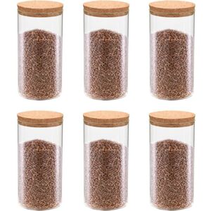 Berkfield Home Storage Glass Jars with Cork Lid 6 pcs 1400 ml in Black Black Berkfield Home Storage Glass Jars with Cork Lid 6 pcs 1400 ml in Black Black