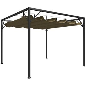 Berkfield Home Garden Gazebo with Retractable Roof 3x3 m Taupe 180 g/m ² in Beige Beige Berkfield Home Garden Gazebo with Retractable Roof 3x3 m Taupe 180 g/m ² in Beige Beige