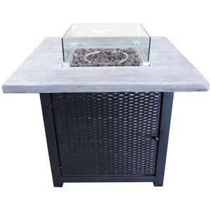 Teamson Home Outdoor Garden Rattan Propane Gas Fire Pit Table Burner in Brown Brown Teamson Home Outdoor Garden Rattan Propane Gas Fire Pit Table Burner in Brown Brown