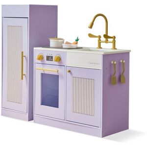Teamson Kids Modern Sleek Play Kitchen with Fridge, Stove & Hooks in Purple Purple Teamson Kids Modern Sleek Play Kitchen with Fridge, Stove & Hooks in Purple Purple