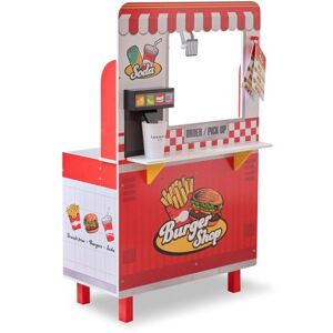 Teamson Kids Burger Shop Playset in Red with Grill, Fryer & Accessories Red Teamson Kids Burger Shop Playset in Red with Grill, Fryer & Accessories Red