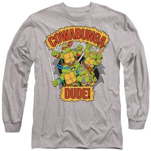 Teenage Mutant Ninja Turtles Tmnt Cowabunga Dude Long Sleeve T-Shirt, Athletic Heather in Light Grey Size: Small Light Grey S Teenage Mutant Ninja Turtles Tmnt Cowabunga Dude Long Sleeve T-Shirt, Athletic Heather in Light Grey Size: Small Light Grey S