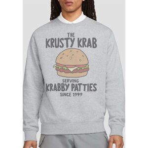 Spongebob Men's Krabby Patties Unisex Crew Sweatshirt, Athletic Heather in Light Grey Size: XL Light Grey XL Spongebob Men's Krabby Patties Unisex Crew Sweatshirt, Athletic Heather in Light Grey Size: XL Light Grey XL