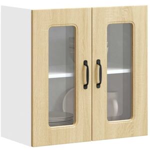 Berkfield Home Kitchen Wall Cabinet with Glass Door Kalmar Sonoma Oak Engineered Wood in Brown Brown Berkfield Home Kitchen Wall Cabinet with Glass Door Kalmar Sonoma Oak Engineered Wood in Brown Brown