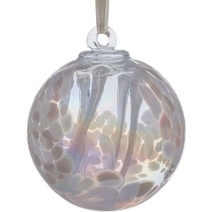 Sienna Glass 15cm Spirit Ball White White Sienna Glass 15cm Spirit Ball White White