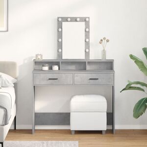 Berkfield Home Dressing Table with LED Lights Concrete Grey 100x41x140 cm Size: 100 x 41 x 140 cm Grey 100 x 41 x 140 cm Berkfield Home Dressing Table with LED Lights Concrete Grey 100x41x140 cm Size: 100 x 41 x 140 cm Grey 100 x 41 x 140 cm