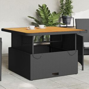 Berkfield Home Garden Table Black 110x110x71 cm Poly Rattan & Acacia Wood Size: 110 x 110 x 71 cm Black 110 x 110 x 71 cm Berkfield Home Garden Table Black 110x110x71 cm Poly Rattan & Acacia Wood Size: 110 x 110 x 71 cm Black 110 x 110 x 71 cm