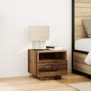 Berkfield Home Bedside Cabinet with LED Lights Old Wood 40x39x37 cm in Brown Size: 40 x 39 x 37 cm Brown 40 x 39 x 37 cm Berkfield Home Bedside Cabinet with LED Lights Old Wood 40x39x37 cm in Brown Size: 40 x 39 x 37 cm Brown 40 x 39 x 37 cm