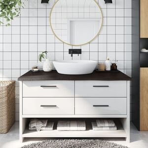 Berkfield Home Bathroom Countertop Dark Brown 100x60x(2-4) cm Treated Solid Wood in Grey Grey Berkfield Home Bathroom Countertop Dark Brown 100x60x(2-4) cm Treated Solid Wood in Grey Grey
