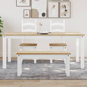 Berkfield Home Dining Table Panama White 180x90x75 cm Solid Wood Pine Size: 180 x 90 x 75 cm White 180 x 90 x 75 cm Berkfield Home Dining Table Panama White 180x90x75 cm Solid Wood Pine Size: 180 x 90 x 75 cm White 180 x 90 x 75 cm