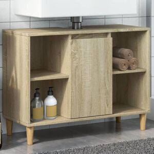 Berkfield Home Bathroom Cabinet Sonoma Oak 80x33x60 cm Engineered Wood in Brown Size: 80 x 33 x 60 cm Brown 80 x 33 x 60 cm Berkfield Home Bathroom Cabinet Sonoma Oak 80x33x60 cm Engineered Wood in Brown Size: 80 x 33 x 60 cm Brown 80 x 33 x 60 cm