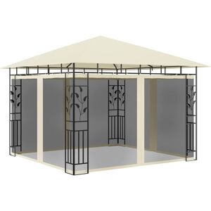 Berkfield Home Gazebo with Mosquito Net 3x3x2.73 m Cream 180 g/m ² in Beige Beige Berkfield Home Gazebo with Mosquito Net 3x3x2.73 m Cream 180 g/m ² in Beige Beige