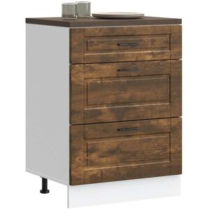 Berkfield Home Kitchen Base Cabinet Porto Smoked Oak Engineered Wood in Brown Brown Berkfield Home Kitchen Base Cabinet Porto Smoked Oak Engineered Wood in Brown Brown