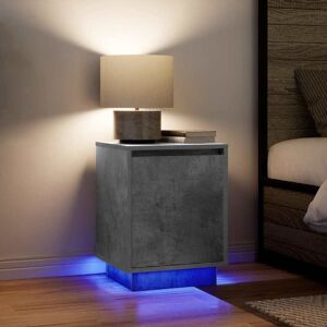 Berkfield Home Bedside Cabinets with LED Lights 2 pcs Concrete Grey 38x34x50 cm Size: 38 x 34 x 50 cm Multicolor 38 x 34 x 50 cm Berkfield Home Bedside Cabinets with LED Lights 2 pcs Concrete Grey 38x34x50 cm Size: 38 x 34 x 50 cm Multicolor 38 x 34 x 50 cm