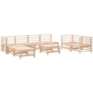 Berkfield Home 9 Piece Garden Lounge Set Solid Wood Pine in Brown Brown Berkfield Home 9 Piece Garden Lounge Set Solid Wood Pine in Brown Brown