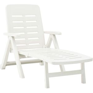 Berkfield Home Folding Sun Lounger Plastic White White Berkfield Home Folding Sun Lounger Plastic White White