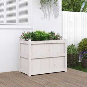 Berkfield Home Garden Planter White 90x50x70 cm Solid Wood Pine Size: 90 x 50 x 70 cm White 90 x 50 x 70 cm Berkfield Home Garden Planter White 90x50x70 cm Solid Wood Pine Size: 90 x 50 x 70 cm White 90 x 50 x 70 cm