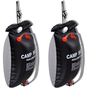 Berkfield Home Camp Shower Solar Shower Outdoor Bath 20 L 2 pcs in Black Black Berkfield Home Camp Shower Solar Shower Outdoor Bath 20 L 2 pcs in Black Black