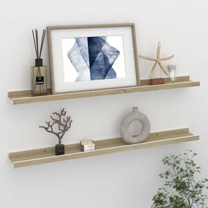 Berkfield Home Wall Shelves 2 pcs White & Sonoma Oak 80x9x3 cm Size: 80 x 9 x 3 cm White 80 x 9 x 3 cm Berkfield Home Wall Shelves 2 pcs White & Sonoma Oak 80x9x3 cm Size: 80 x 9 x 3 cm White 80 x 9 x 3 cm