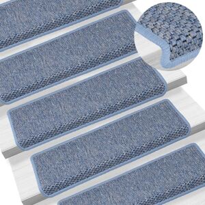Berkfield Home Stair Mats Self-adhesive Sisal-Look 15 pcs 65x21x4 cm Blue Size: Medium Blue Medium Berkfield Home Stair Mats Self-adhesive Sisal-Look 15 pcs 65x21x4 cm Blue Size: Medium Blue Medium