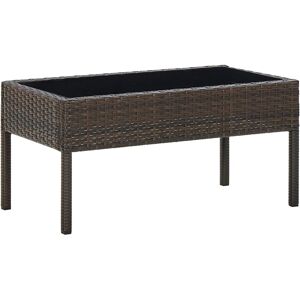 Berkfield Home Garden Table Brown 75x40x37 cm Poly Rattan Size: 75 x 40 x 37 cm Brown 75 x 40 x 37 cm Berkfield Home Garden Table Brown 75x40x37 cm Poly Rattan Size: 75 x 40 x 37 cm Brown 75 x 40 x 37 cm