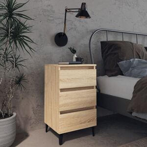 Berkfield Home Bed Cabinet with Metal Legs Sonoma Oak 40x35x69 cm in Brown Size: 40 x 35 x 69 cm Brown 40 x 35 x 69 cm Berkfield Home Bed Cabinet with Metal Legs Sonoma Oak 40x35x69 cm in Brown Size: 40 x 35 x 69 cm Brown 40 x 35 x 69 cm
