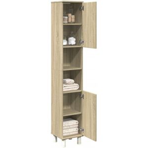Berkfield Home Bathroom Cabinet Sonoma Oak 30.5x30x179 cm Engineered Wood in Brown Brown 30.5x30x179 cm Berkfield Home Bathroom Cabinet Sonoma Oak 30.5x30x179 cm Engineered Wood in Brown Brown 30.5x30x179 cm